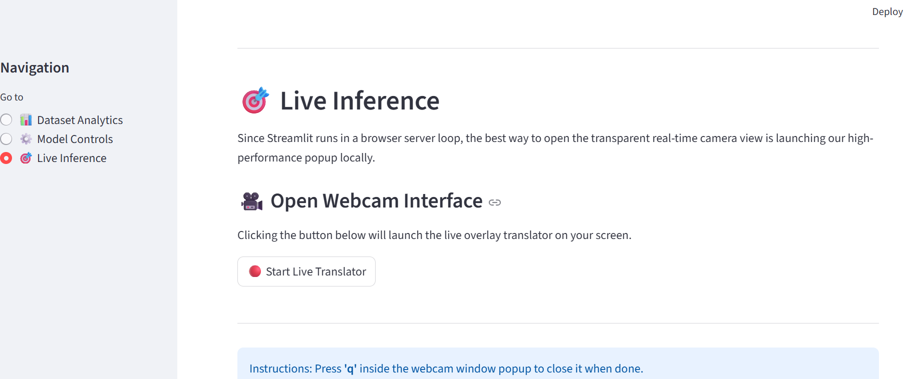 AI Sign Language Translator